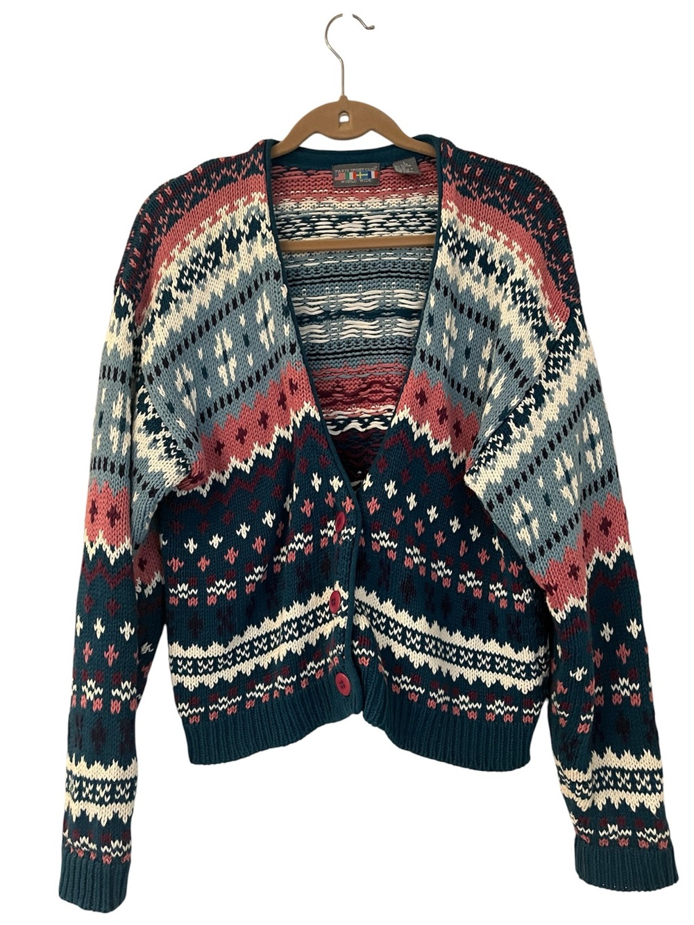 Paris Sport Club Sweaters Vintage Paris Sport Club Fair Isle Cardigan size L